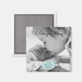 Blauwgroen minimalistisch fotomagneet magneet (Voorkant / Achterkant)