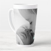 Blauwgroen minimalistische foto-Moederdag latte Mo Latte Mok (Linkerhoek)