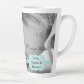 Blauwgroen minimalistische foto-Moederdag latte Mo Latte Mok (Rechts)