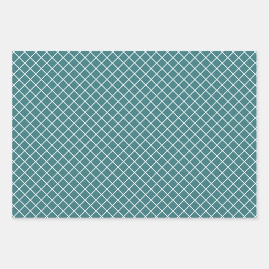 Blauwgroen Mint Blue Green Stripes Polkadots Patte Inpakpapier Vel (Voorkant 3)