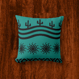 Blauwgroen model Southwestern-design Kussen