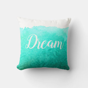 Blauwgroen modern, eenvoudig oceaanstrand design m kussen