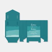 Blauwgroen Modern Elegant Nieuw Huis Housewarming Bedankdoosjes (Uitgevouwen)