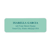 Blauwgroen Modern Return-adreslabel Etiket (Voorkant)