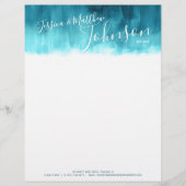 Blauwgroen moderne abstracte kunst nieuw onkruid b custom briefhoofd (Voorkant)