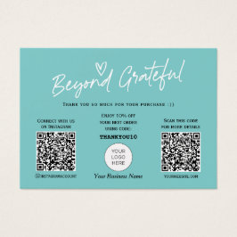 Blauwgroen Moderne Stijlvolle QR-code voor script, Visitekaartje