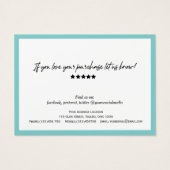 Blauwgroen Moderne Stijlvolle QR-code voor script, Visitekaartje (Achterkant)