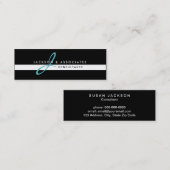 Blauwgroen Monogram Professional Visitekaartje (Voorkant / Achterkant)