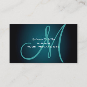 Blauwgroen monogram visitekaartje