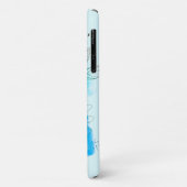 Blauwgroen monogram voor speciaal gepersonaliseerd Case-Mate iPhone case (Achterkant/links)