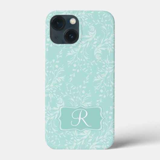 Blauwgroen monogram waterkonijn Case-Mate iPhone case (Achterkant)