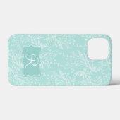 Blauwgroen monogram waterkonijn Case-Mate iPhone case (Achterkant (horizontaal))