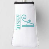 Blauwgroen monogrammed Putter Head Hoesje Golfheadcover (Draai 90)