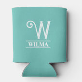 Blauwgroen monogrammen blikjeskoeler (Achterkant)