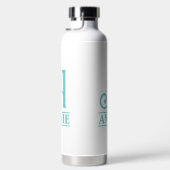 Blauwgroen monogrammen waterfles (Rechts)