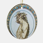 Blauwgroen Moon Goddess Keramisch Ornament (Links)