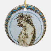 Blauwgroen Moon Goddess Keramisch Ornament (Achterkant)