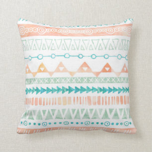 Blauwgroen Munt Waterverf Tribal Pillow Kussen