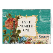 Blauwgroen n Crème Eiffeltowertabelnummers (Voorkant Horizontaal)