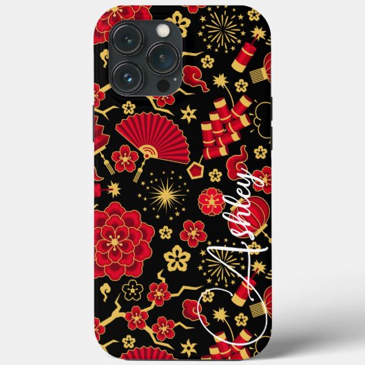 Blauwgroen naam Modern Floral Shadow Case-Mate iPhone Case (Achterkant)