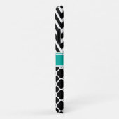 Blauwgroen naam zwarte balk / Chevron Pattern Case-Mate iPhone Case (Achterkant/rechts)