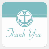 Blauwgroen Nautical Anchor Dank jullie Stickers (Voorkant)