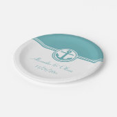 Blauwgroen Nautisch anker Papieren Bordje (Gekanteld)