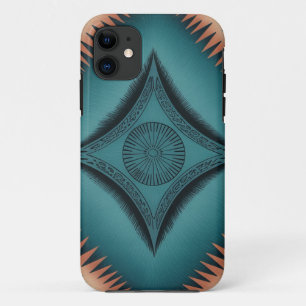 Blauwgroen Navajo Peach Sunburst iPhone 11 Hoesje