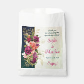 Blauwgroen, Navy, Groen, Gouden Vette Bloemen Brui Bedankzakje (Voorkant)