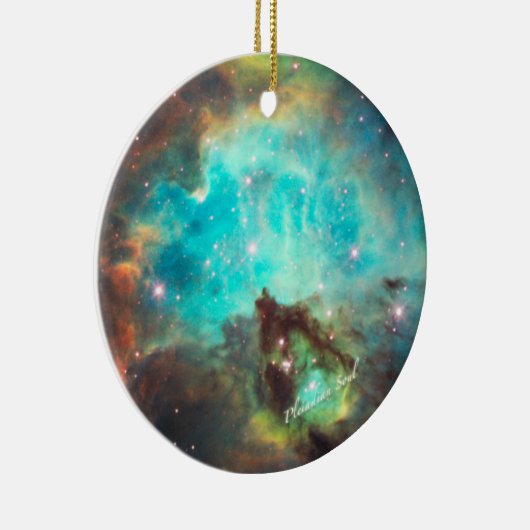 Blauwgroen Nebula Round Ornament #2 (Rechts)