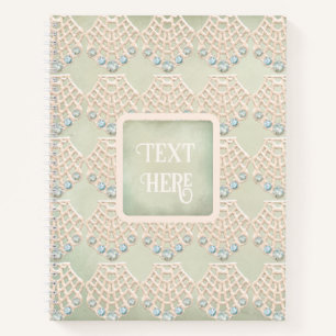 blauwgroen neushoorn van  loopdiamant Victoriaans Notitieboek