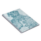 Blauwgroen Notitieboek van de Antiek kaart van de (Rechterzijde)