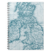 Blauwgroen Notitieboek van de Antiek kaart van de (Voorkant)