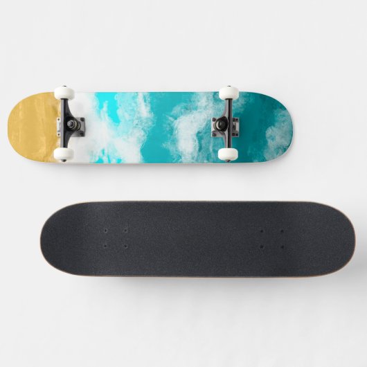 Blauwgroen Ocean Beachy Waves Skateboard (Horizontaal)