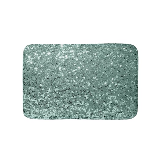 Blauwgroen Ocean Blue Aqua Glitter Sequin Luxe Badmat (Voorkant)