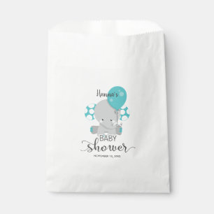 Blauwgroen olifant genderneutraal Baby shower dank Bedankzakje