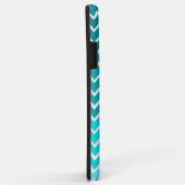Blauwgroen Ombre Chevron Persoonlijke iPhone Case (Achterkant/rechts)