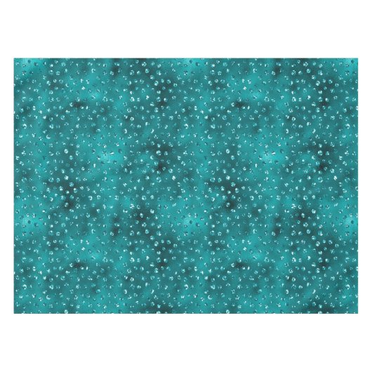 Blauwgroen Ombre Glam Glitter Polka Dots Pattern Tafelkleed (Voorkant (Horizontaal))