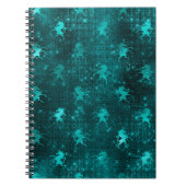 Blauwgroen Ombre Glam Glitter Unicorns Patroon Notitieboek (Voorkant)