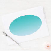 Blauwgroen Ombre Ovale Sticker (Envelop)