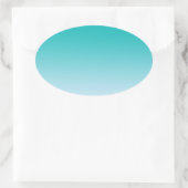 Blauwgroen Ombre Ovale Sticker (Tas)