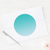 Blauwgroen Ombre Ronde Sticker (Envelop)