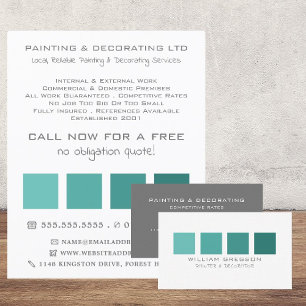 Blauwgroen Ombre Squares, Painter & Decorator Flyer