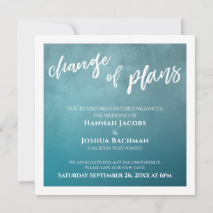 Blauwgroen Ombre Verandering van Plannen Uitgestel Kaart