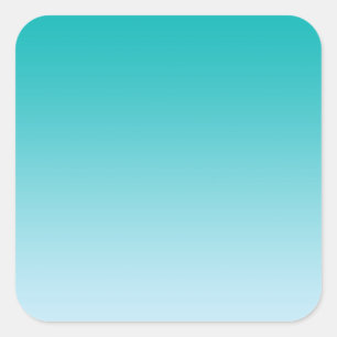 Blauwgroen Ombre Vierkante Sticker