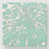 Blauwgroen Onderzetter Peony Stone (Voorkant)