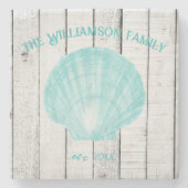 Blauwgroen  Onderzetter van Shell Stone (Voorkant)