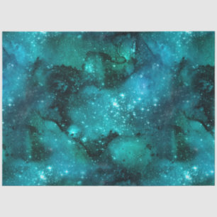 Blauwgroen ontwerp uit de galaxreeks 6 tissuepapier