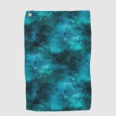 Blauwgroen ontwerp uit de galaxreeks 7 golfhanddoek (Voorkant)