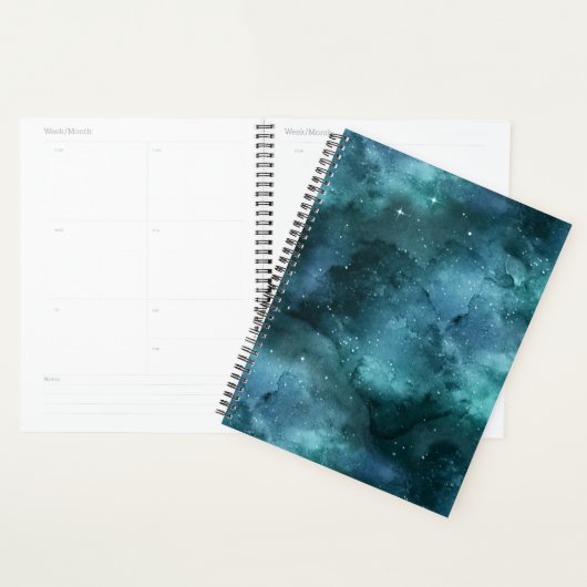Blauwgroen ontwerp uit de galaxreeks 7 planner (Display)